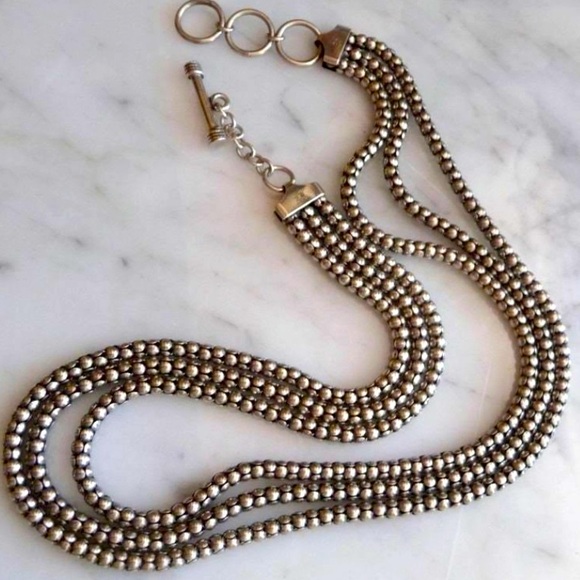 Silpada Vintage Sterling Silver Multi-strand Popcorn 18 Inch Necklace Price Firm - Picture 3 of 11